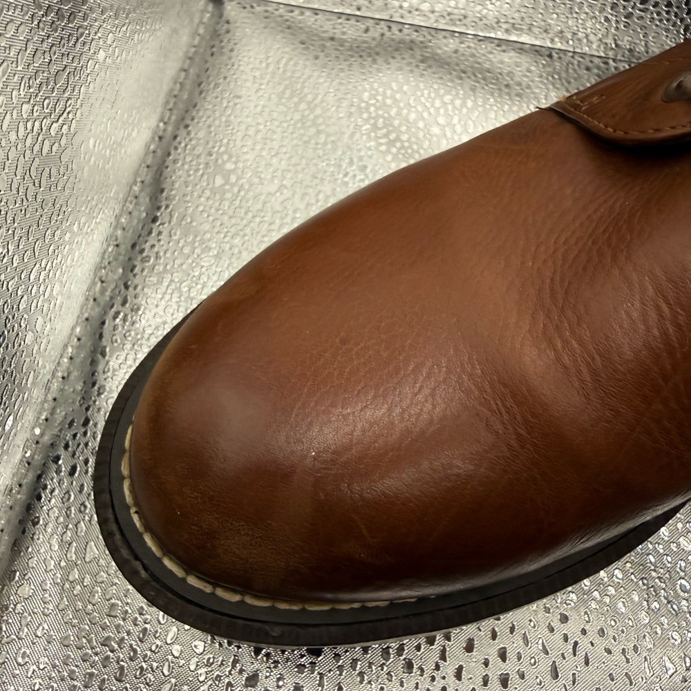 SAM EDELMAN Women's 8.5 Leather Cognac Garret Platform Combat Boots - Picture 6 of 8